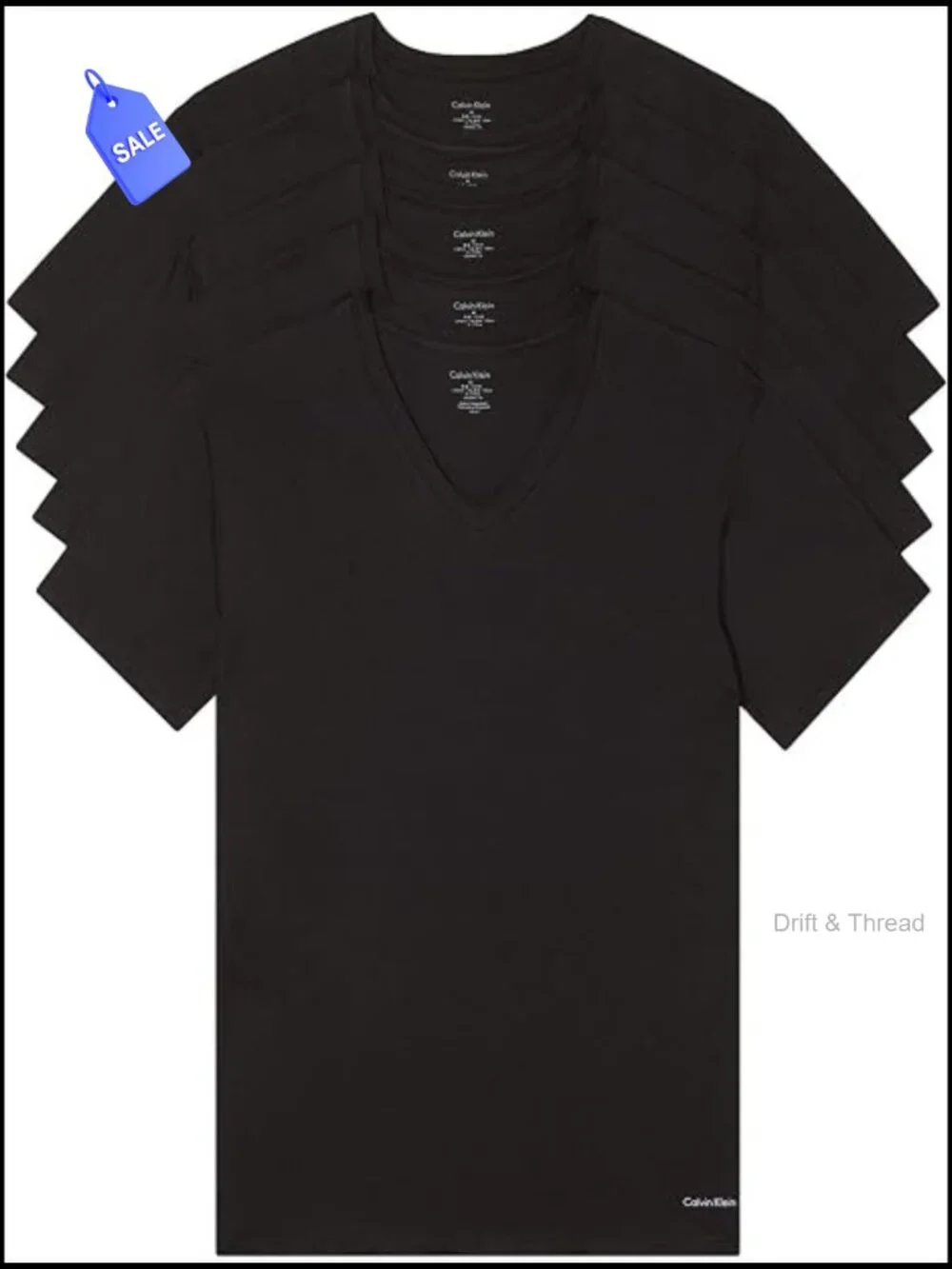 5-Pack Cotton V-Neck Undershirts Men's T-Shirt Multipack
